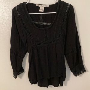 American Rag black pheasant blouse